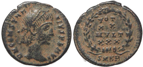 Roman coin of Constantius II - VOT XX MVLT XXX - Cyzicus
